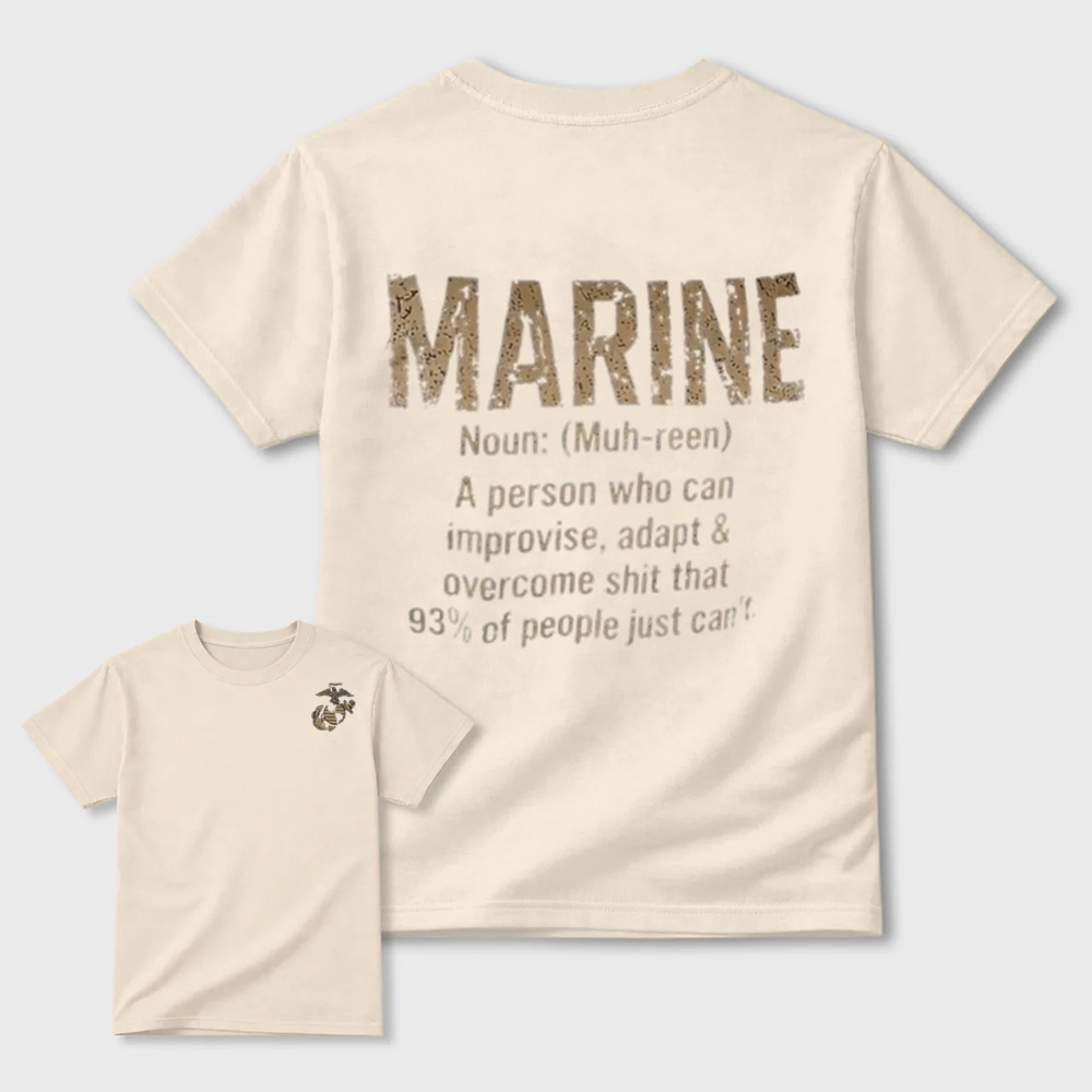 Funny MARINE Definition USMC Double Sided Tee