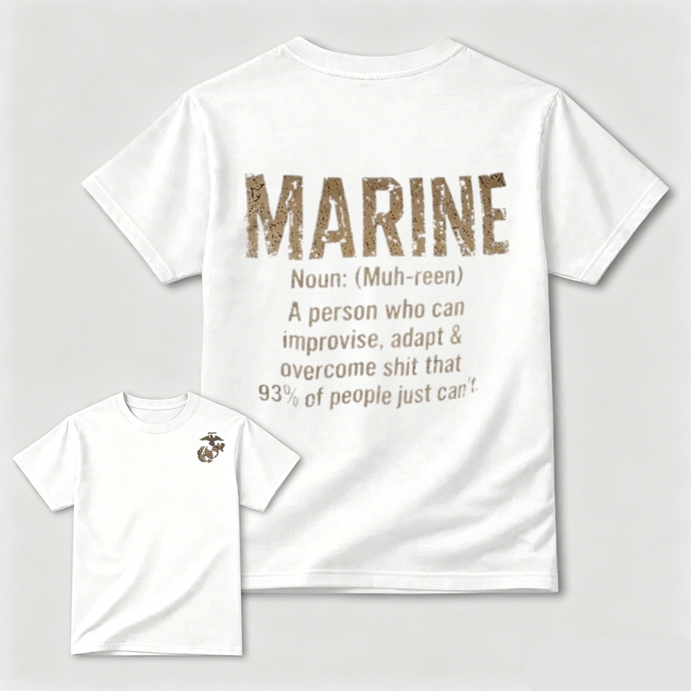 Funny MARINE Definition USMC Double Sided Tee