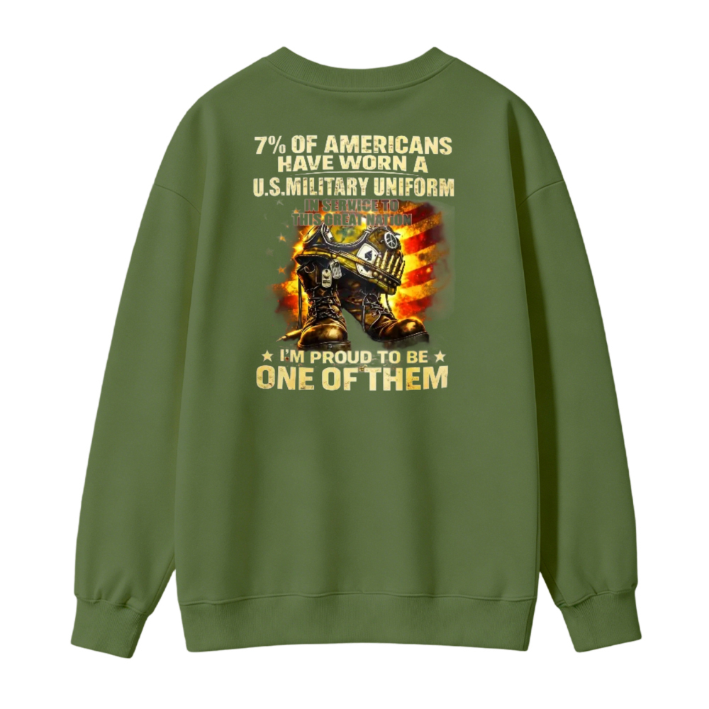 Proud American Military Veteran Service Graphic Sweatshirt