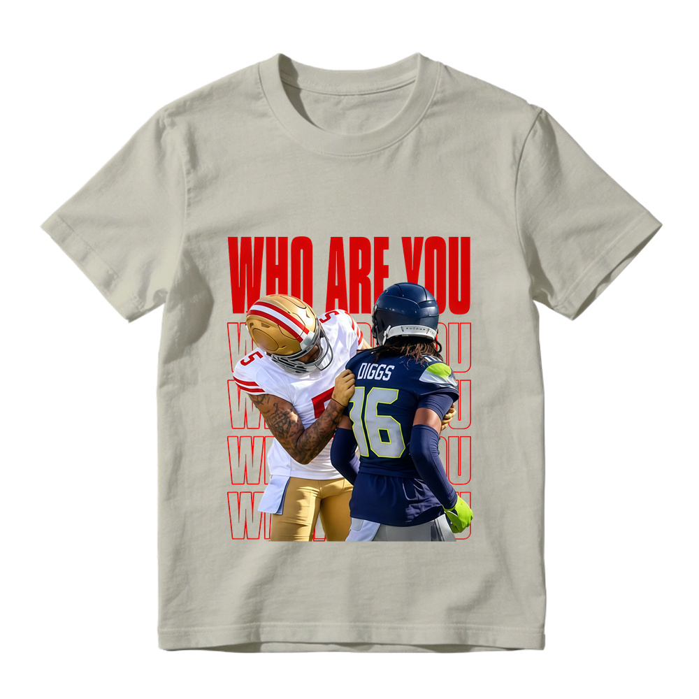 Who Are You Graphic Shirt, Football Rivalry Print Tee, Funny Game Day T-Shirt, Red Lettering Unisex Sports Fan Gift, Casual Top