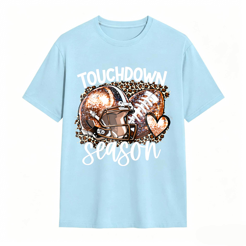Touchdown Season Football Helmet And Ball With Leopard Print Design Unisex Classic T-shirt