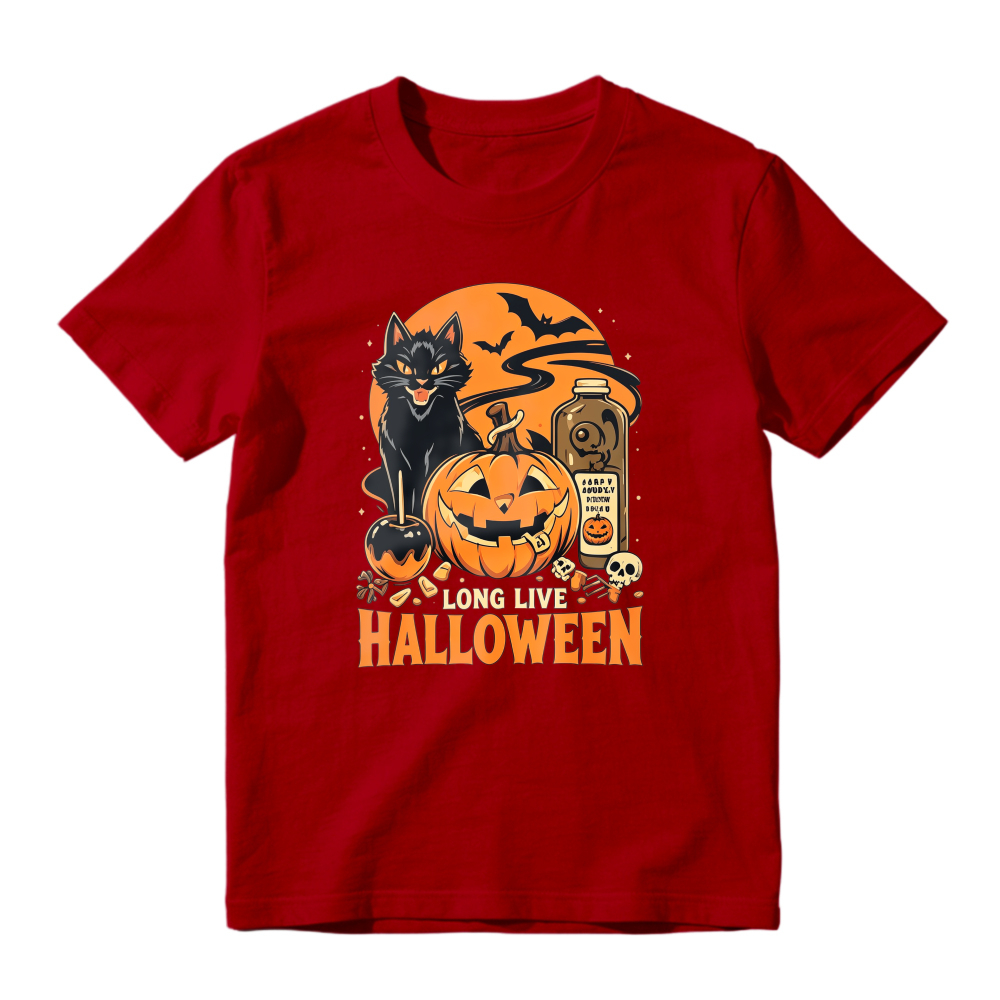 Halloween Pumpkin Cat Bat Skull Long Live Halloween Unisex Classic T-shirt
