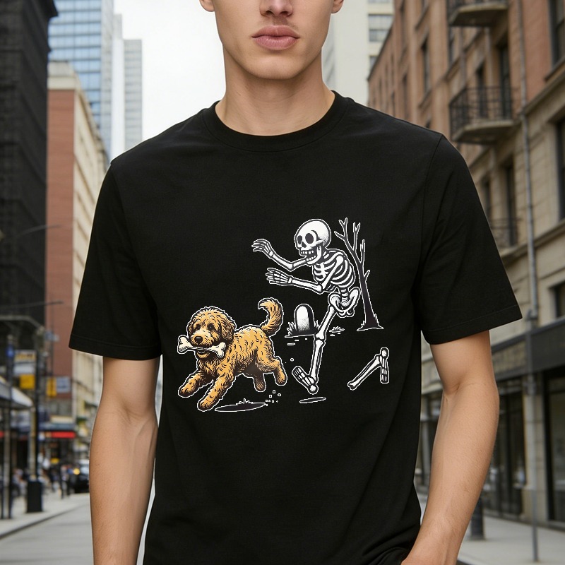 Skeleton Running From Dog With Bone Unisex Classic T-shirt