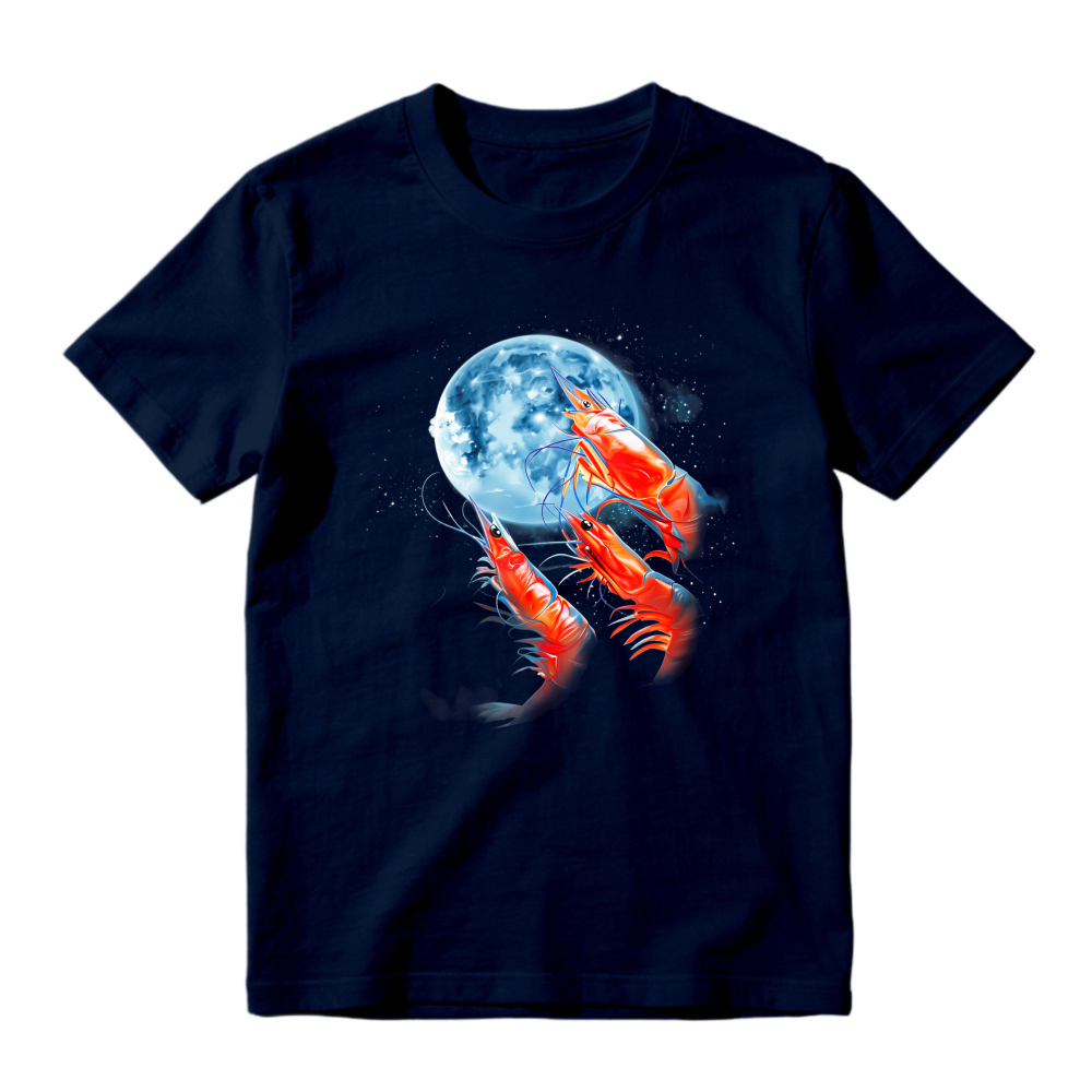 Red Lobsters And Blue Moon Space Art Unisex Classic T-shirt
