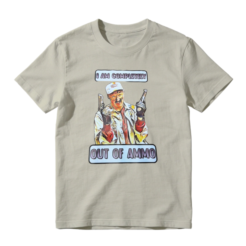 I Am Completely Out Of Ammo Funny Cartoon Character Graphic T-shirt