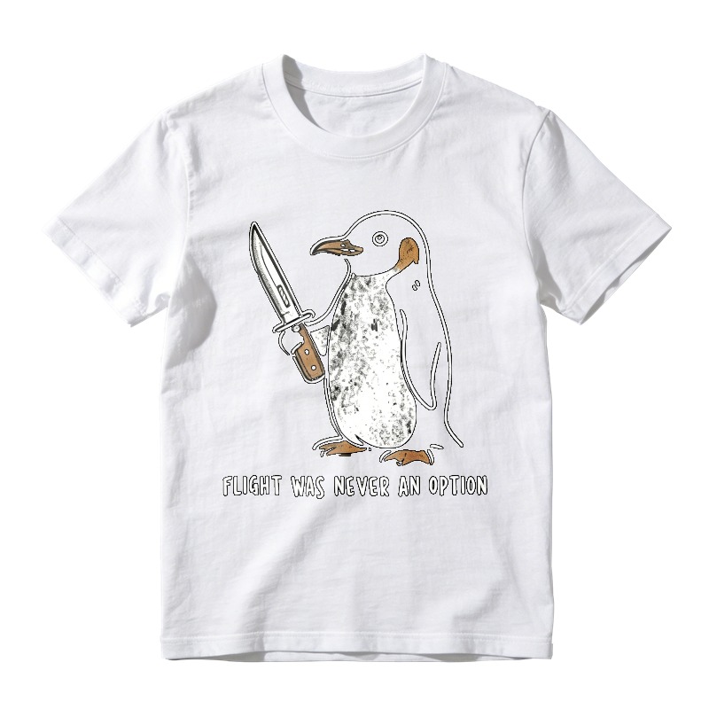 Penguin Holding Knife Flight Was Never An Option  Classic T-shirt