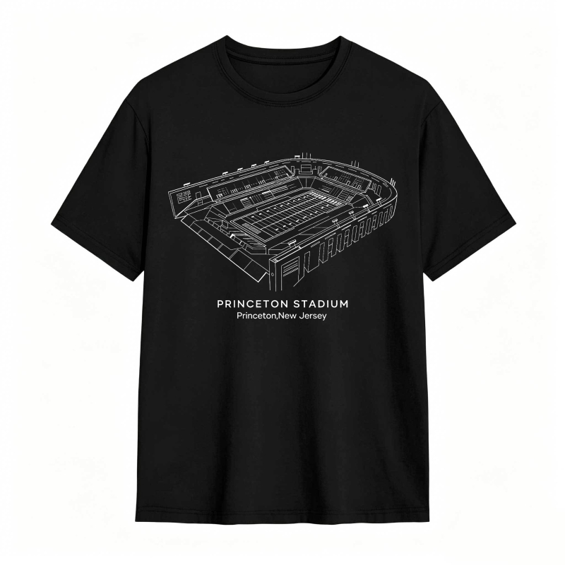 Princeton Stadium Architectural Line Drawing Princeton New Jersey T-shirt