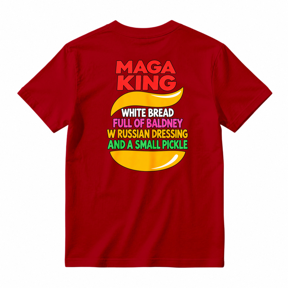 Unisex Colorful Burger Art Graphic Short Sleeve Tee Food Lover Casual T-Shirt