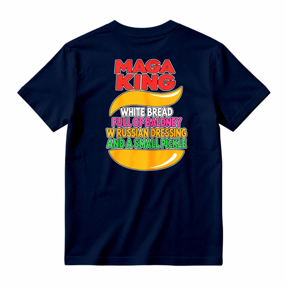 Unisex Colorful Burger Art Graphic Short Sleeve Tee Food Lover Casual T-Shirt