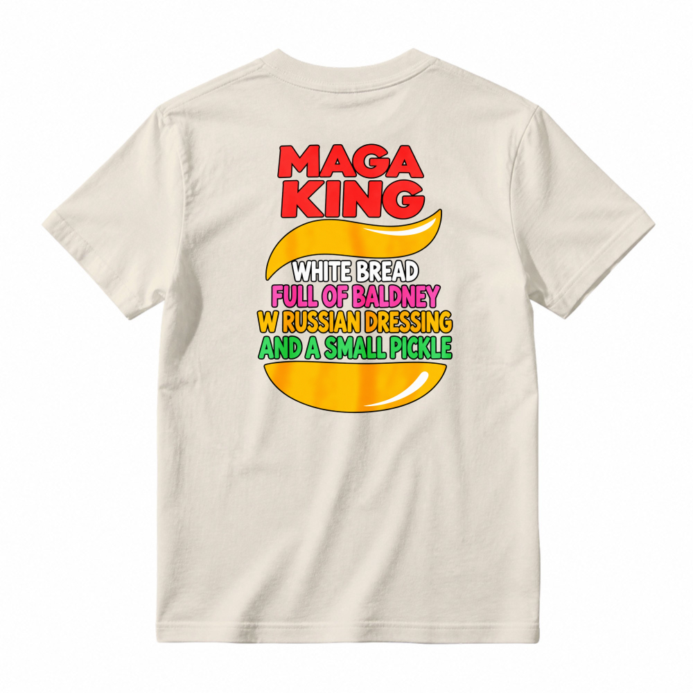 Unisex Colorful Burger Art Graphic Short Sleeve Tee Food Lover Casual T-Shirt
