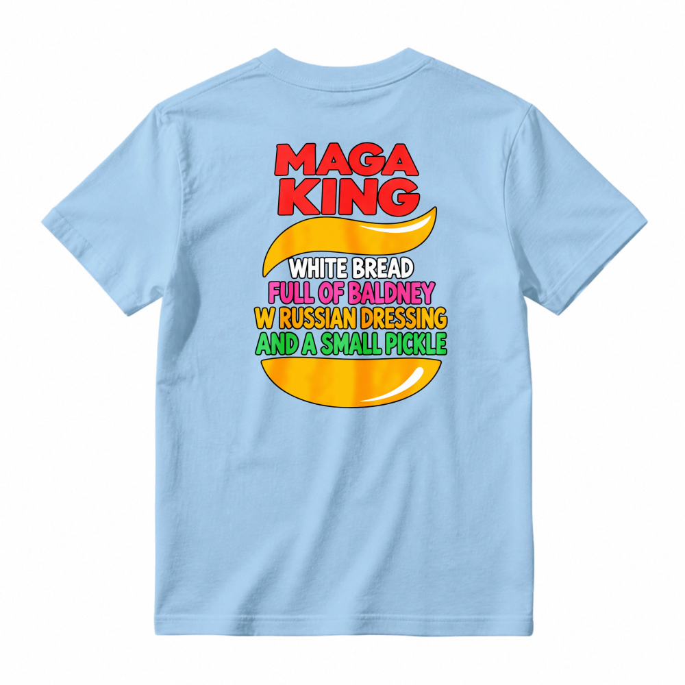 Unisex Colorful Burger Art Graphic Short Sleeve Tee Food Lover Casual T-Shirt