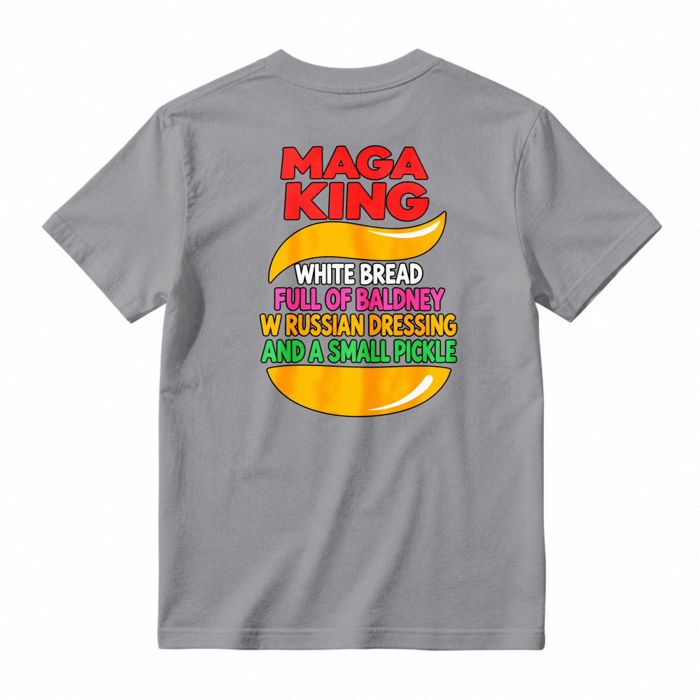 Unisex Colorful Burger Art Graphic Short Sleeve Tee Food Lover Casual T-Shirt