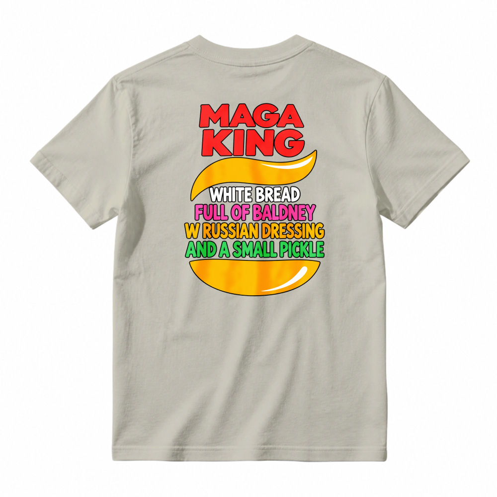 Unisex Colorful Burger Art Graphic Short Sleeve Tee Food Lover Casual T-Shirt