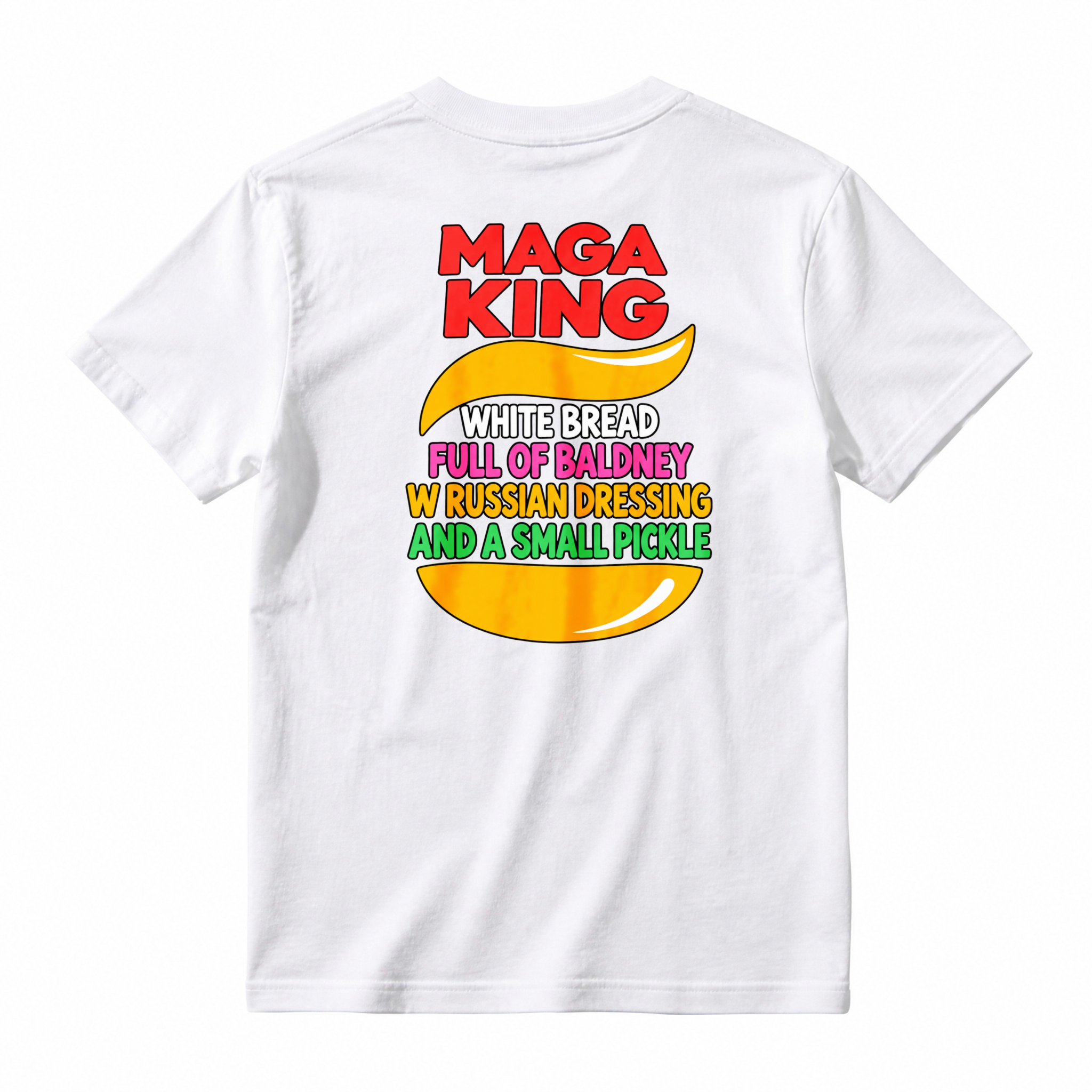 Unisex Colorful Burger Art Graphic Short Sleeve Tee Food Lover Casual T-Shirt