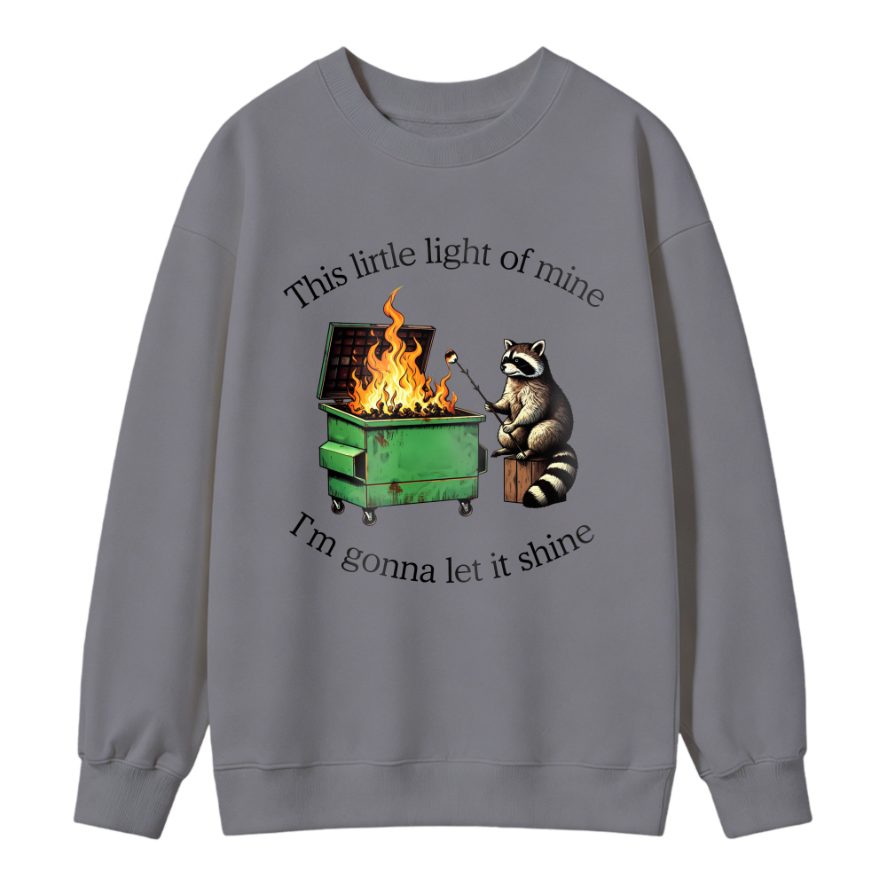 Raccoon Lighting Dumpster On Fire Unisex Crewneck Classic Sweatshirt