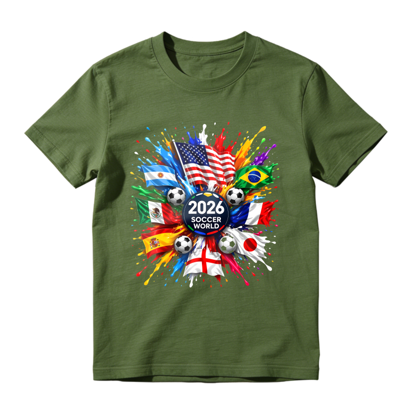 2026 Soccer World Cup Flags And Balls Design Classic T-shirt