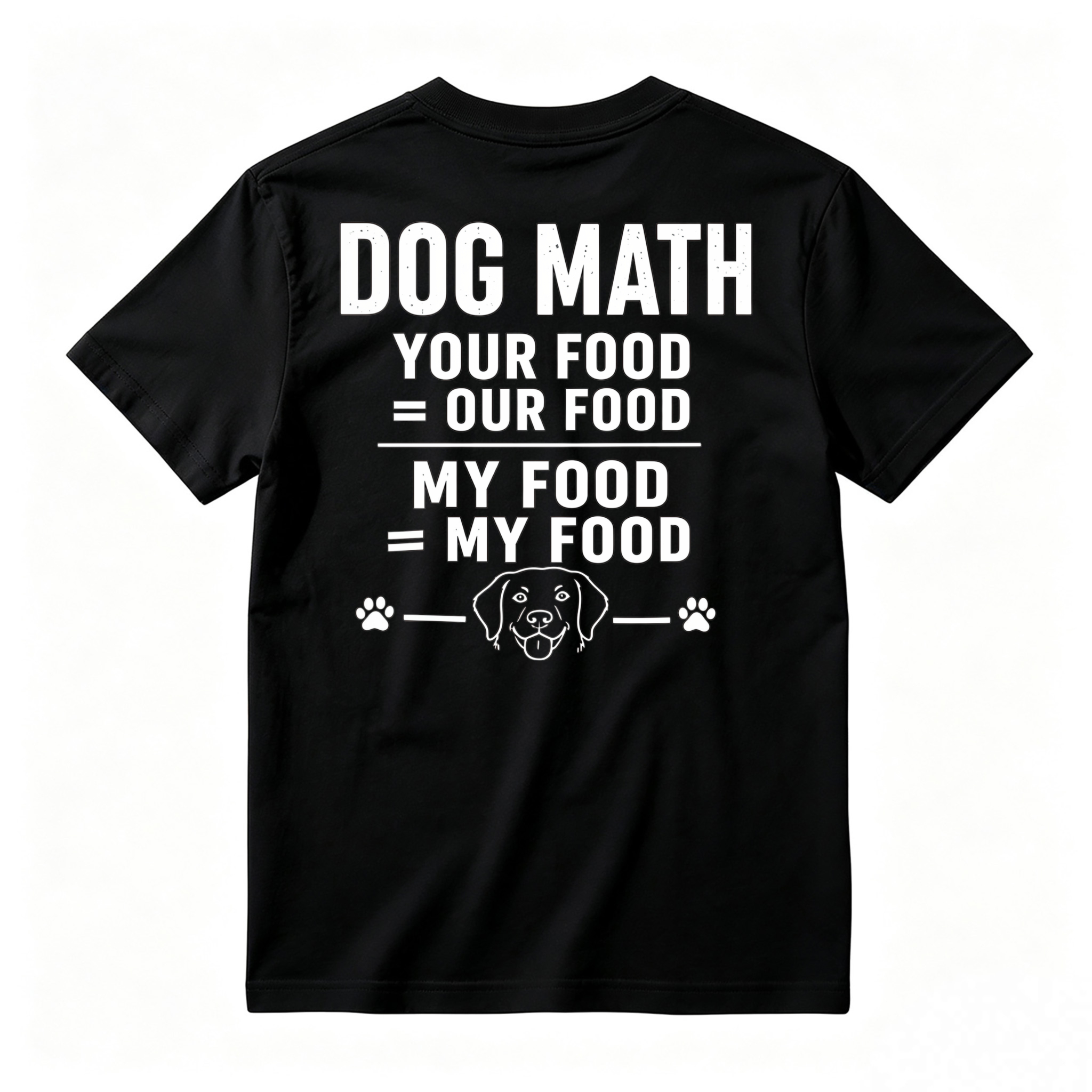 Dog Math Your Food Is Our Food Funny Dog Lover Graphic T-shirt
