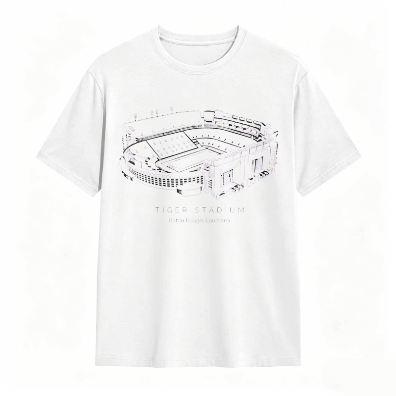 Tiger Stadium Detroit Michigan Architecture Line Drawing T-shirt