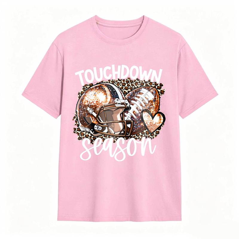 Touchdown Season Football Helmet And Ball With Leopard Print Design Unisex Classic T-shirt