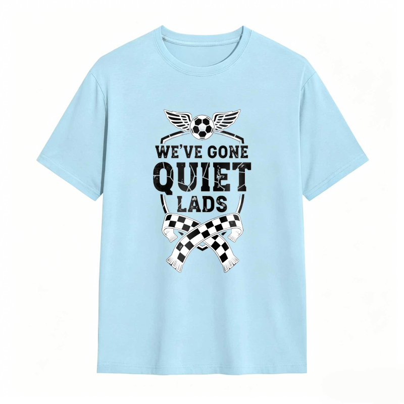 Weve Gone Quiet Lads Soccer Ball Wings And Checkered Flag Design Unisex Classic T-shirt