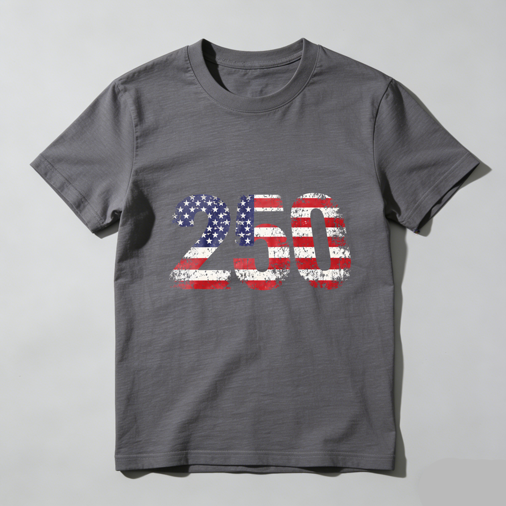 250 Usa Flag Independence Day Patriotic T-Shirt Black American Celebration Apparel