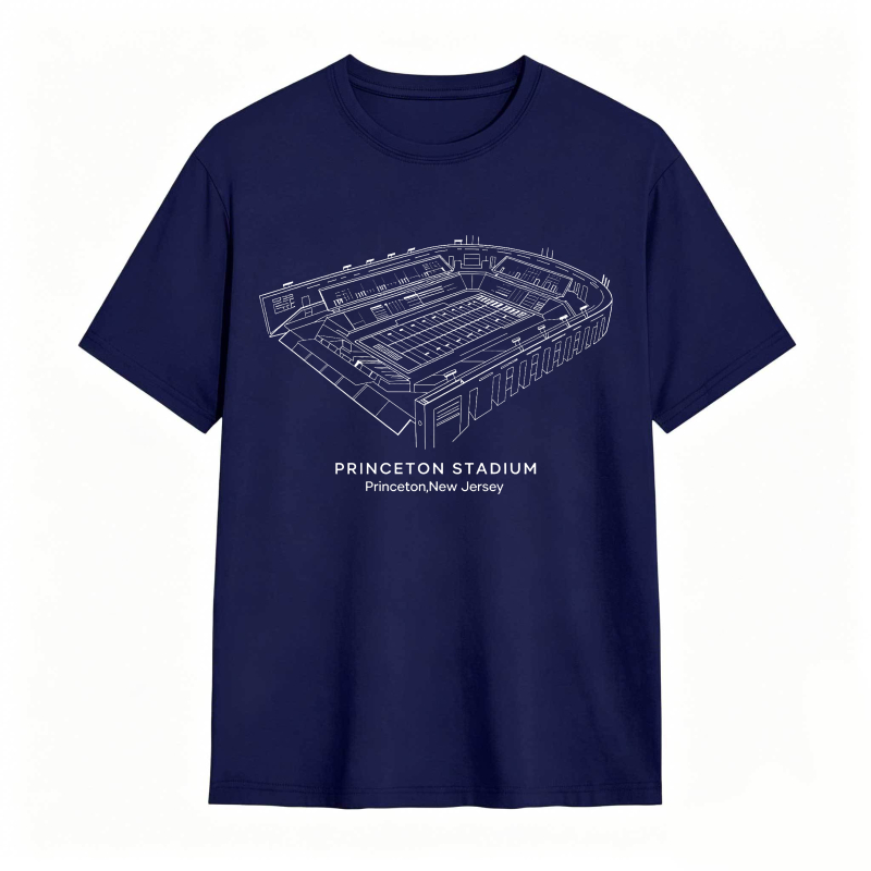 Princeton Stadium Architectural Line Drawing Princeton New Jersey T-shirt