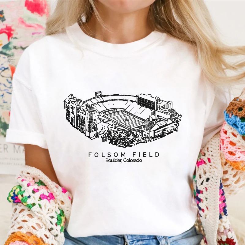 Folsom Field Stadium Boulder Colorado T-shirt