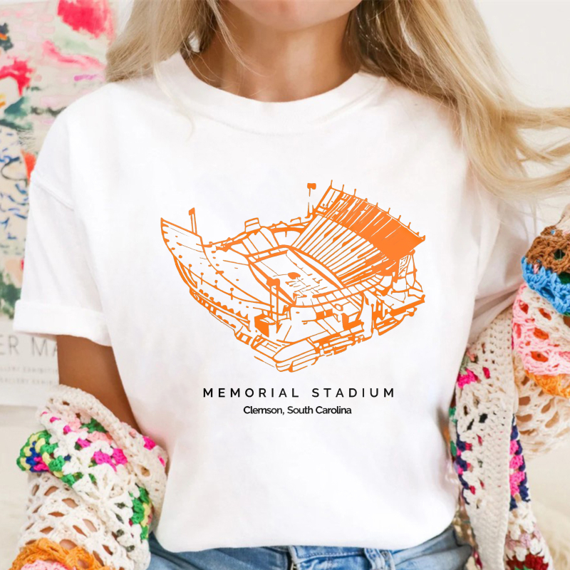 Memorial Stadium Clemson South Carolina Stadium Graphic T-shirt