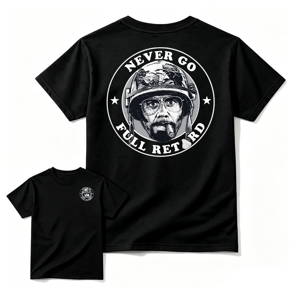 Tropic Thunder Kirk Lazarus Never Go Full Retard Meme Tshirt
