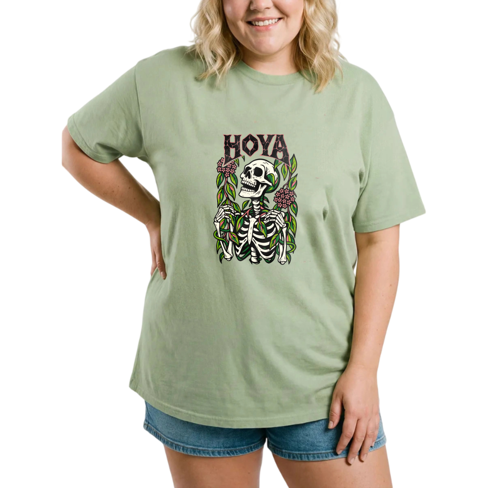 Hoya Skull Floral Design Print tshirt 100% cotton