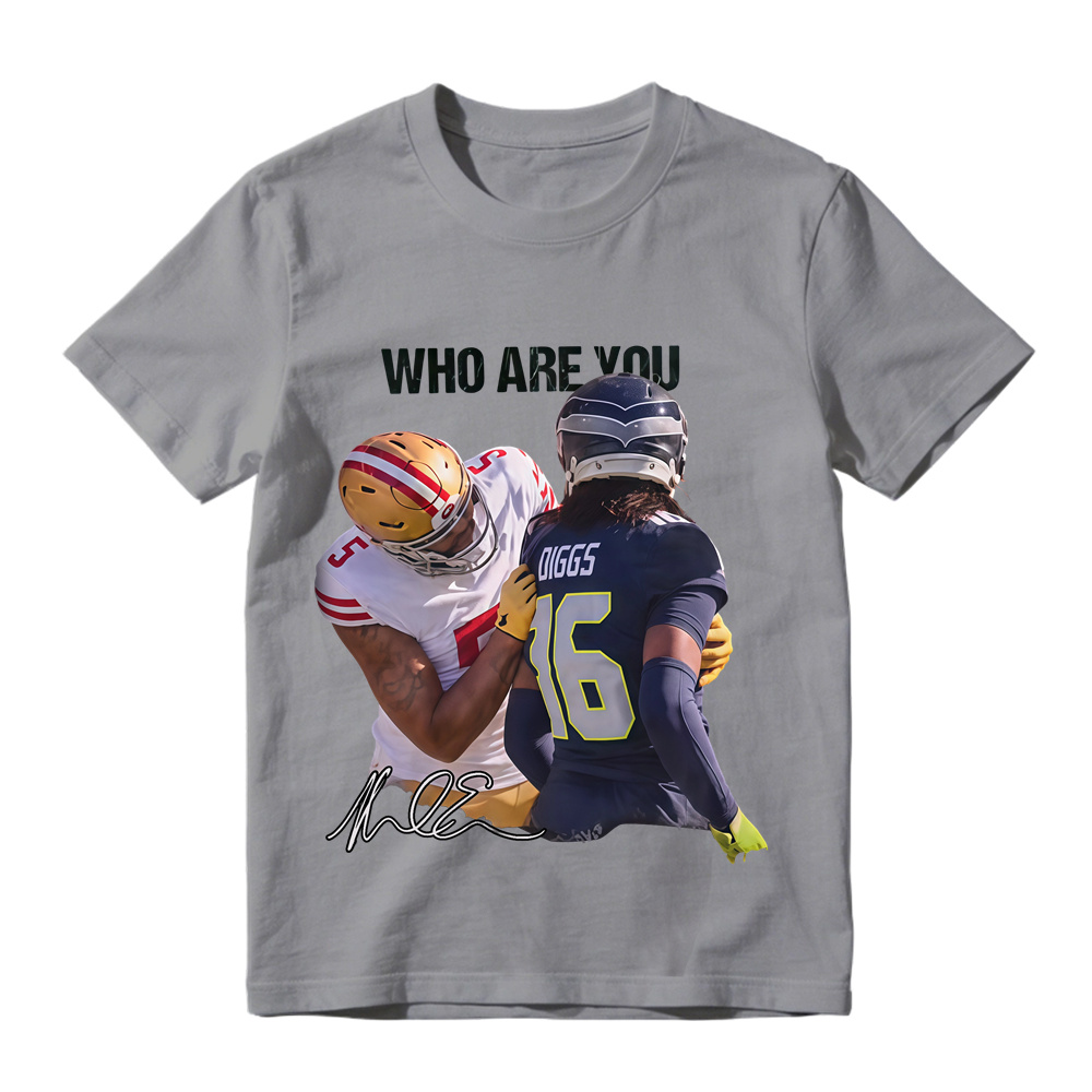Who Are You Football Player Autograph Graphic T-Shirt 