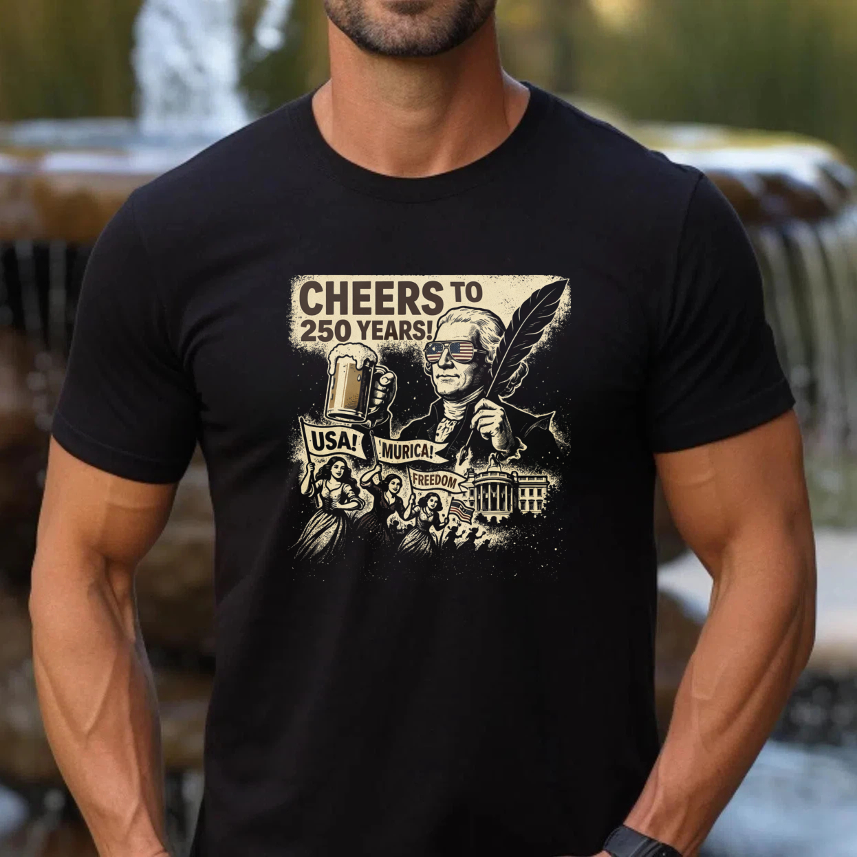 Cheers To 250 Years Usa Musical Presidential T-Shirt