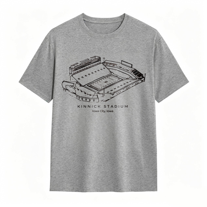 Kinnick Stadium Iowa City Iowa Architectural Blueprint Design T-shirt