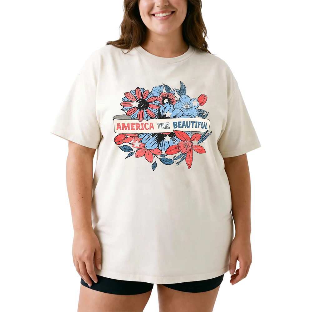 Vintage America The Beautiful Oversize Graphic Tee