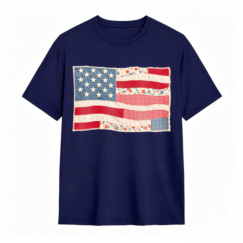 American Flag Patchwork Design Unisex Classic T-shirt