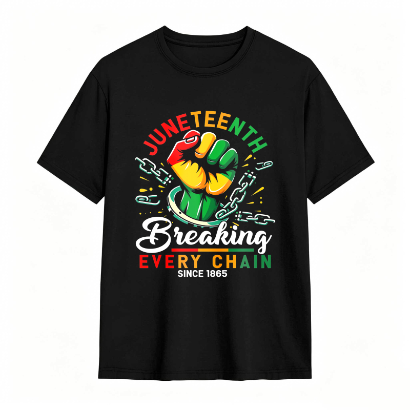 Juneteenth Breaking Every Chain Since 1865 Fist And Chains Design Unisex Classic T-shirt