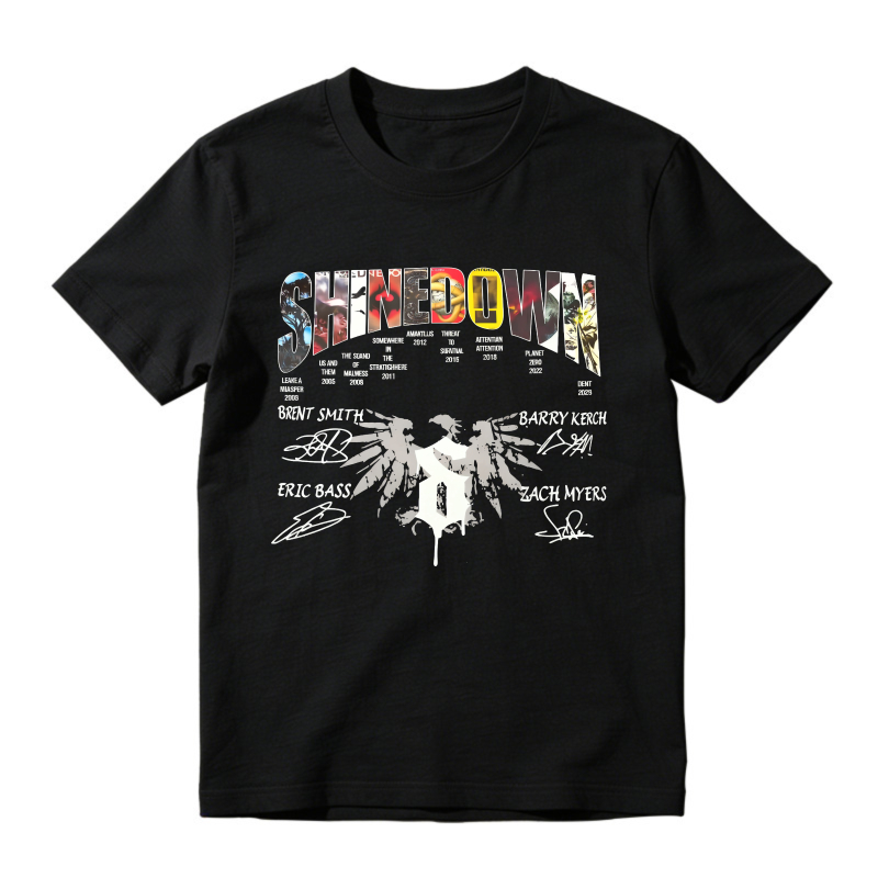 Shinedown Band Members Signatures Graphic T-shirt