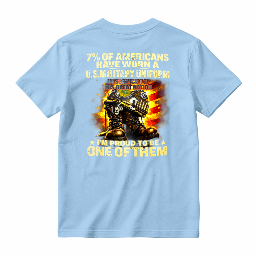 Proud American Military Veteran Service Graphic Tee Design tshirt 100% cotton