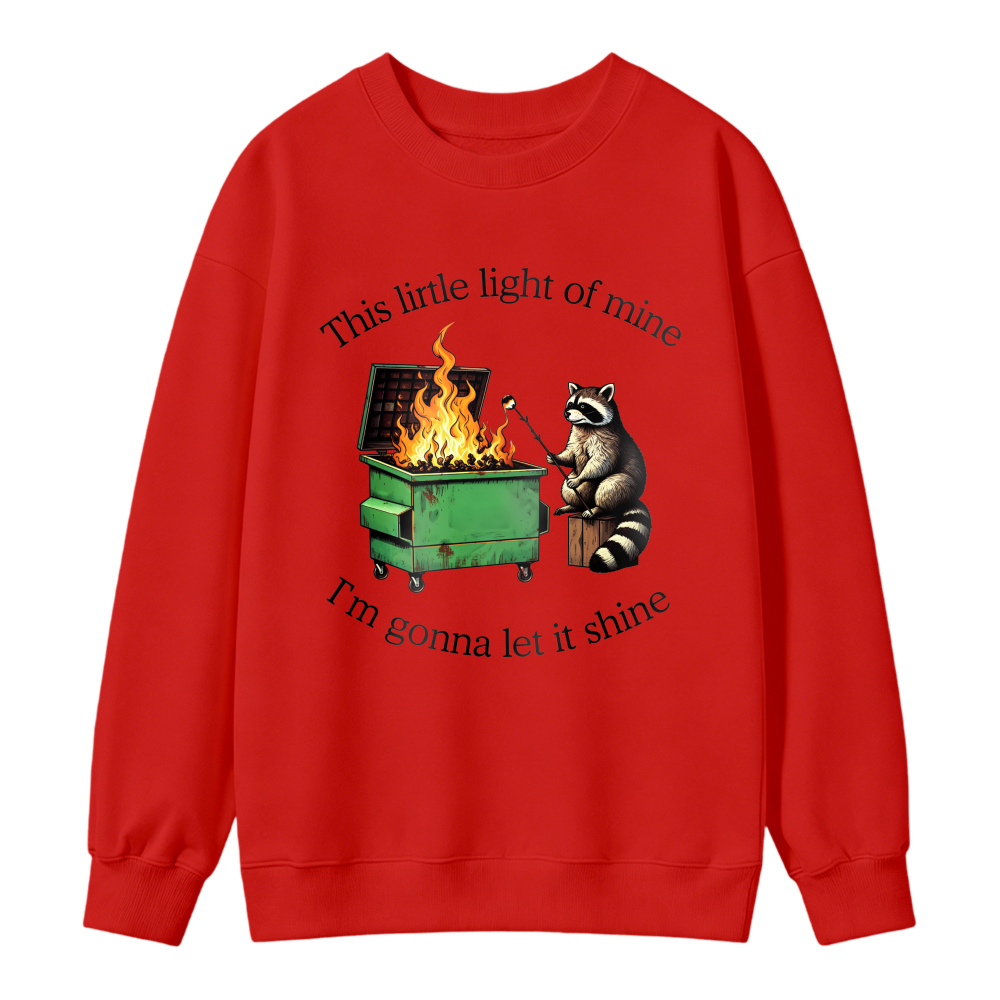 Raccoon Lighting Dumpster On Fire Unisex Crewneck Classic Sweatshirt