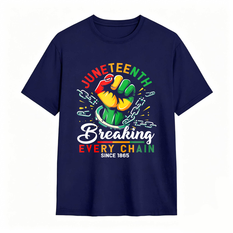 Juneteenth Breaking Every Chain Since 1865 Fist And Chains Design Unisex Classic T-shirt