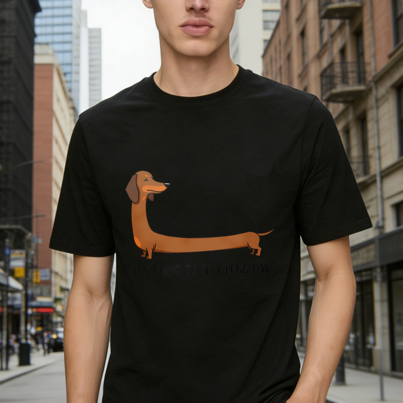 Dachshund Dog With Long Body And Text Its Going To Be A Long Day Unisex Classic T-shirt