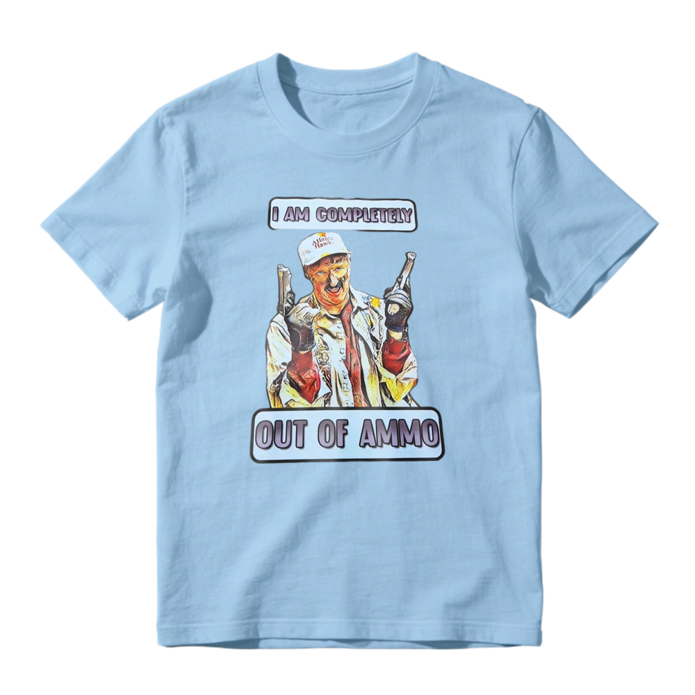 I Am Completely Out Of Ammo Funny Cartoon Character Graphic T-shirt