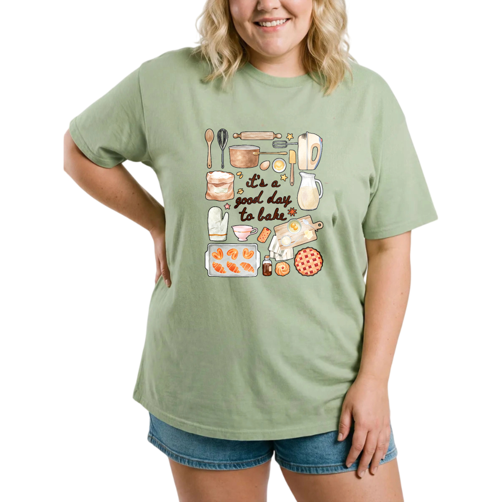 Baking Tools And Desserts Pattern tshirt 100% cotton