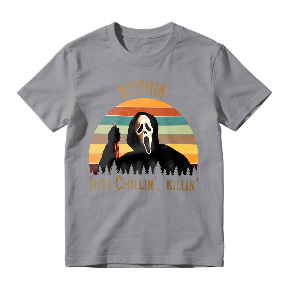 Nothin Just Chillin Killin Ghostface Horror Movie Retro Sunset Unisex Classic T-shirt