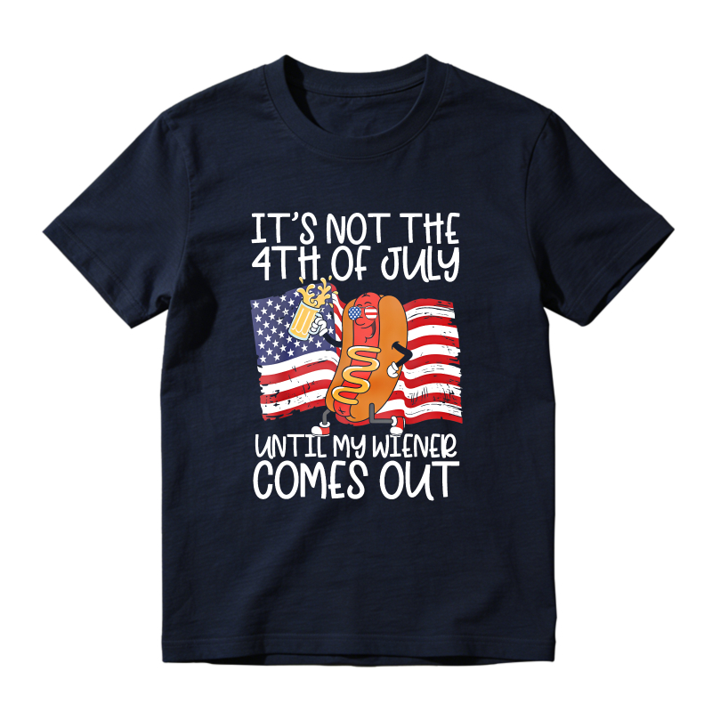 Fourth Of July Hot Dog And American Flag Design Unisex Classic T-shirt