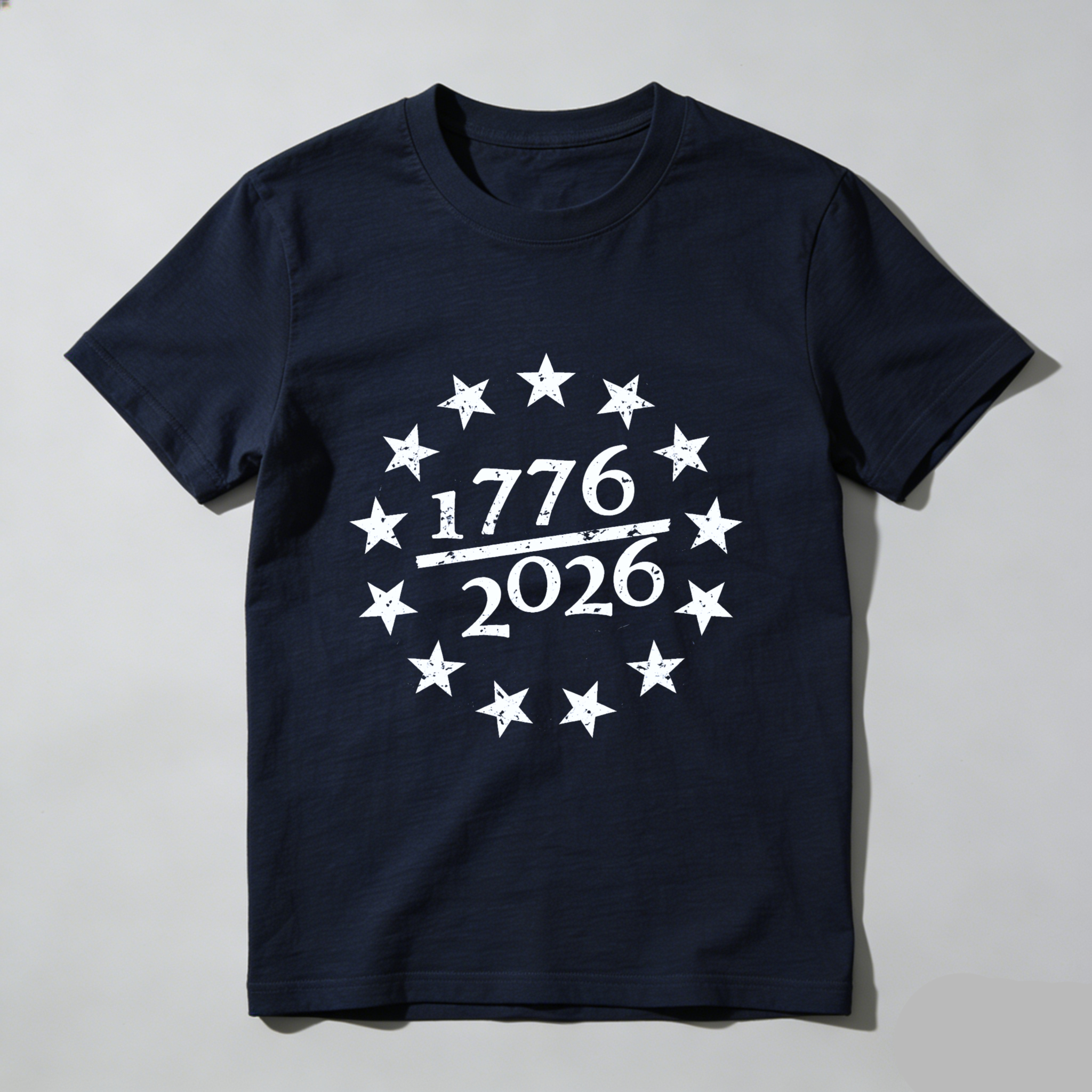 1776 To 2026 Independence Day Celebration T-Shirt American Patriotic Stars Design Black Shirt