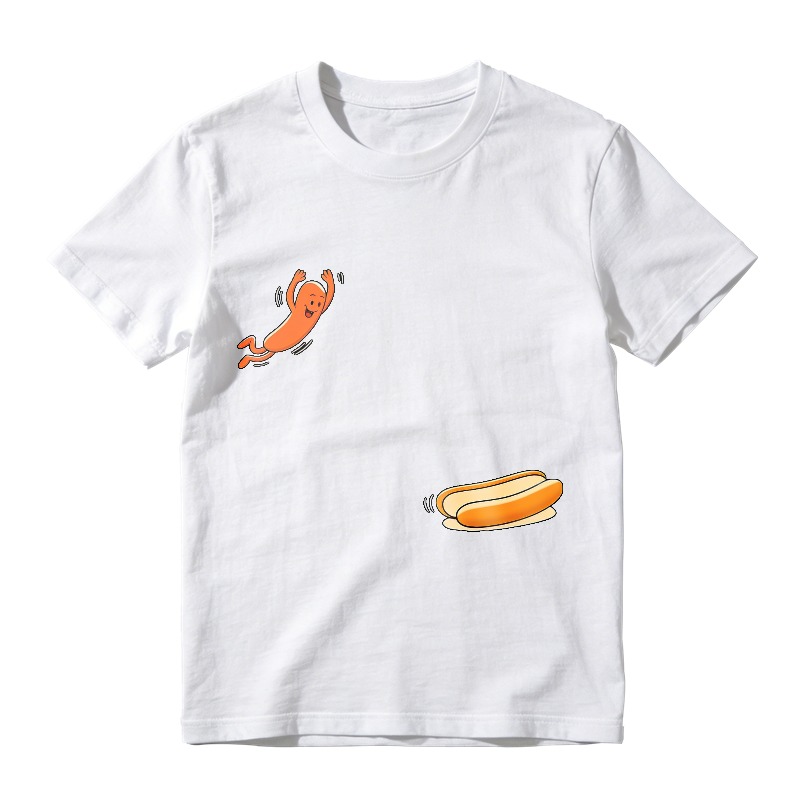Sausage Jumping Into Hot Dog Bun  Classic T-shirt
