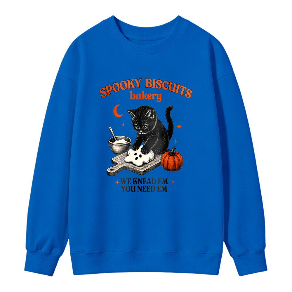 Spooky Biscuits Bakery Cat Design Unisex Crewneck Classic Sweatshirt