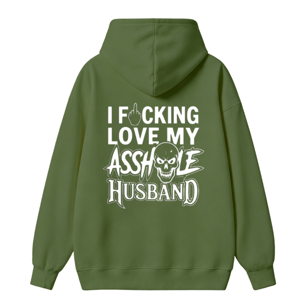 I Love My Asshole Husband Skull Graphic Unisex Classic Hoodie