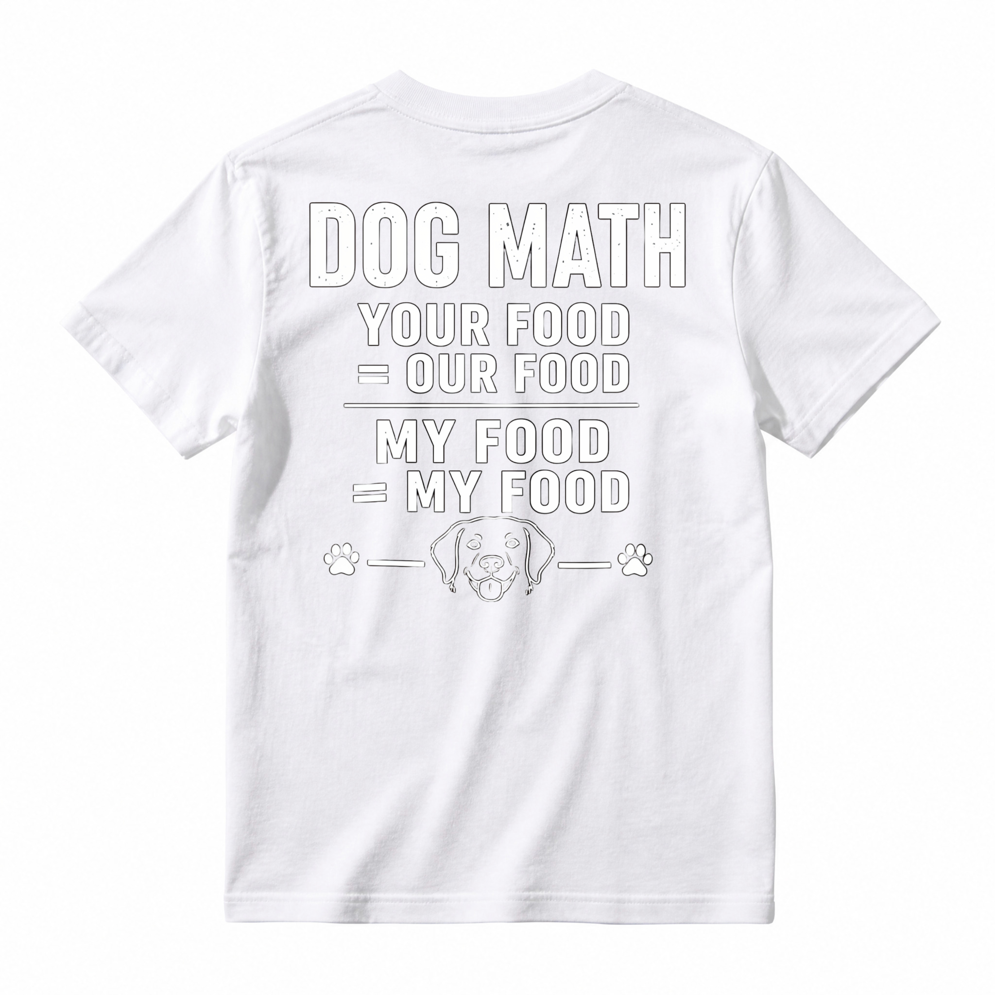 Dog Math Your Food Is Our Food Funny Dog Lover Graphic T-shirt